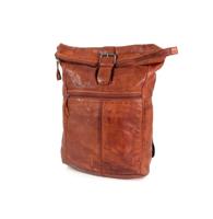 PAINT ROCK leren rugzak 13,3 inch (33 cm) donker cognac