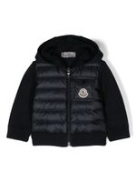 Moncler Enfant doudoune à patch logo - Bleu - thumbnail