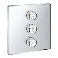 Grohe SmartControl Inbouwthermostaat - 3 knoppen - geschikt voor 3 functies - vierkant - chroom 29127000