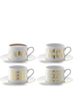 LSA International lot de tasses et soucoupes Chevron ( lot de 4) - Blanc - thumbnail