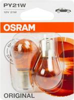 OSRAM 7507-02B ORIGINAL LINE 12V, PY21W, halogeen signaallamp, dubbele blister (2 lampen), oranje