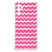 Samsung Galaxy M13 4G | M23 Doorzichtige Silicone Hoesje Waves Pink - thumbnail