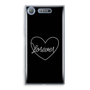 Forever heart black: Sony Xperia XZ1 Transparant Hoesje