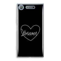 Forever heart black: Sony Xperia XZ1 Transparant Hoesje - thumbnail