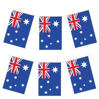 2x Australische vlaggenlijnen  4 meter landen decoratie   -