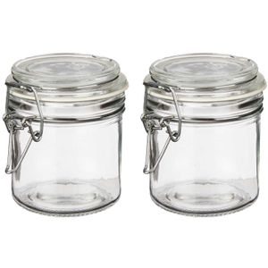 Weckpot/inmaakpot - 2x - Tarro - 250 ml - glas - met beugelsluiting - D11 x H10 cm