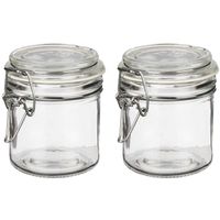 Weckpot/inmaakpot - 2x - Tarro - 250 ml - glas - met beugelsluiting - D11 x H10 cm - thumbnail