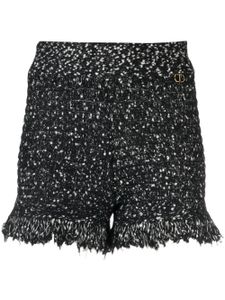 TWINSET short en tweed à bords frangés - Noir