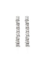 Suzanne Kalan boucles d'oreilles Linear Baby Tennis en or blanc 18ct pavé de diamants - Argent