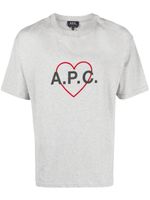 A.P.C. t-shirt en coton à logo cœur - Gris - thumbnail