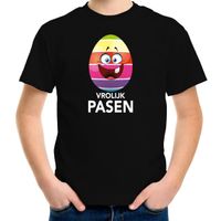 Pasen shirt zwart met vrolijk paasei voor kinderen