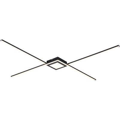 LED Plafondlamp - Plafondverlichting - Trion Oxi - Warm Wit 3000K - Dimbaar - Rechthoek - Mat Antraciet - Aluminium