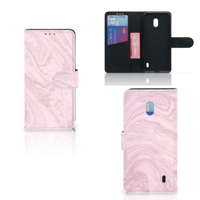 Nokia 2.2 Bookcase Marble Pink - Origineel Cadeau Vriendin