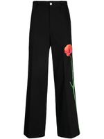 Nahmias pantalon ample à fleurs - Noir