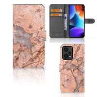 Xiaomi Redmi Note 12 Pro Plus Bookcase Marmer Oranje - thumbnail