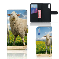 Huawei P20 Telefoonhoesje met Pasjes Schaap en Lammetje