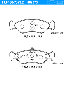 Remblokkenset, schijfrem ATE, u.a. für Ford, Mazda