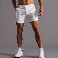 Voor heren Korte broek Chino Short korte broek Werkshorts Zak Effen Comfort Ademend Korte Dagelijks Stijlvol Casual Zwart Wit Micro-elastisch Lightinthebox