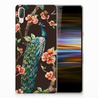 Sony Xperia L3 TPU Hoesje Pauw met Bloemen