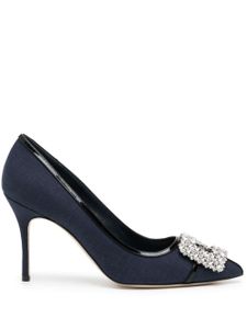 Manolo Blahnik escarpins Hangisi 80 mm sertis de cristaux - Bleu