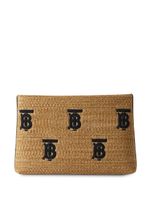 Burberry pochette en raphia à broderies - Tons neutres