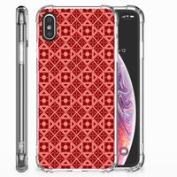 Apple iPhone X | Xs Doorzichtige Silicone Hoesje Batik Rood - thumbnail