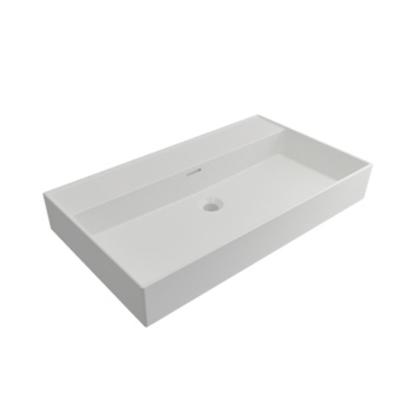 Wastafel Hangend Plieger Kansas 80x45cm Keramiek met Overloop Mat Wit Zonder Kraangat Wastafel Hangend Plieger Kansas 80x45cm Keramiek met Overloop Mat Wit Zonder Kraangat