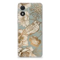 TPU Case voor Motorola Moto E13 Vintage Bird Flowers