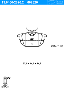 Remblokkenset, schijfrem ATE, u.a. für Alfa Romeo, Lancia, Fiat