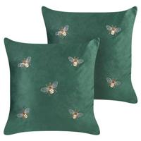 Beliani-TALINUM-Sierkussen set van 2-Groen-45 x 45 cm-Polyester