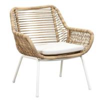 Loungestoel Grand wicker naturel 78x73x71 cm - Leen Bakker