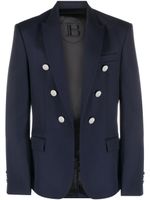 Balmain blazer croisé à boutons embossés - Bleu