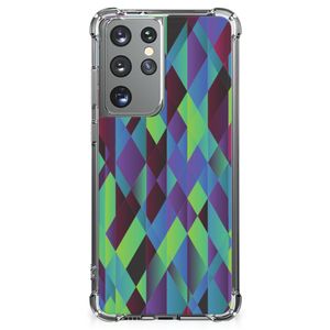 Samsung Galaxy S21 Ultra Shockproof Case Abstract Green Blue