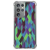 Samsung Galaxy S21 Ultra Shockproof Case Abstract Green Blue - thumbnail