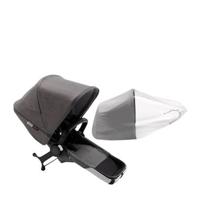 Bugaboo Donkey 3 Duo uitbreiding bekledingset, aluminium frame/gemȇleerd grijze stof/gemȇleerd grijze zonnekap