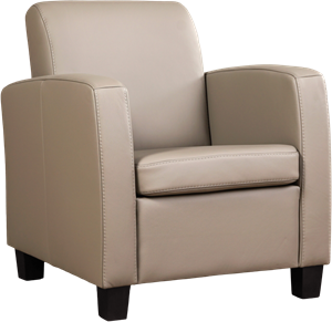 Taupe leren landelijke fauteuil Joy - poot hout zwart - Toledo Leer Khaki (taupe leer)