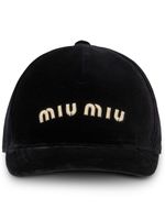 Miu Miu casquette à logo brodé - Noir