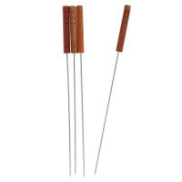 4x Barbecuespiezen/vleespennen houten handvat 32 cm   -