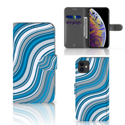 Apple iPhone 11 Telefoon Hoesje Waves Blue Apple iPhone 11 Telefoon Hoesje Waves Blue