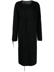 Yohji Yamamoto robe à détail de nœud - Noir