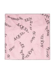 Alexander McQueen logo-jacquard silk scarf - Rose