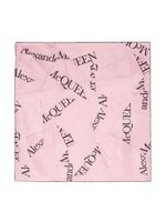 Alexander McQueen logo-jacquard silk scarf - Rose - thumbnail