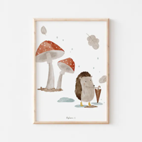 Poster - Egel in de herfst - thumbnail