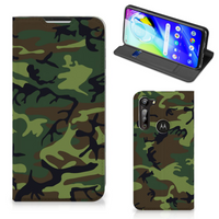 Motorola Moto G8 Power Hoesje met Magneet Army Dark