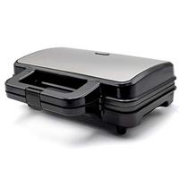 MPM MOP-20M Elektrische sandwichmaker voor 2 sandwiches, driehoekige antiaanbakplaten, roestvrijstalen afwerking, 900 W