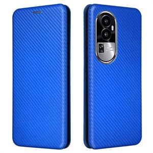 Oppo Reno10 Pro+ Flip Hoesje - Koolstofvezel - Blauw