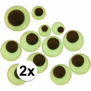 2x Glow in the dark ogen 30 stuks   -