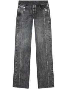 Diesel pantalon de jogging à imprimé jean - Noir