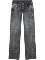 Diesel pantalon de jogging à imprimé jean - Noir