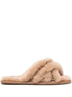 UGG chaussons Scuffita Speckles en peau lainée - Marron - thumbnail